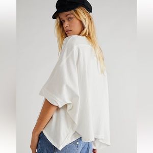 Free People We The Free CC Slouchy White Tee Size Medium
